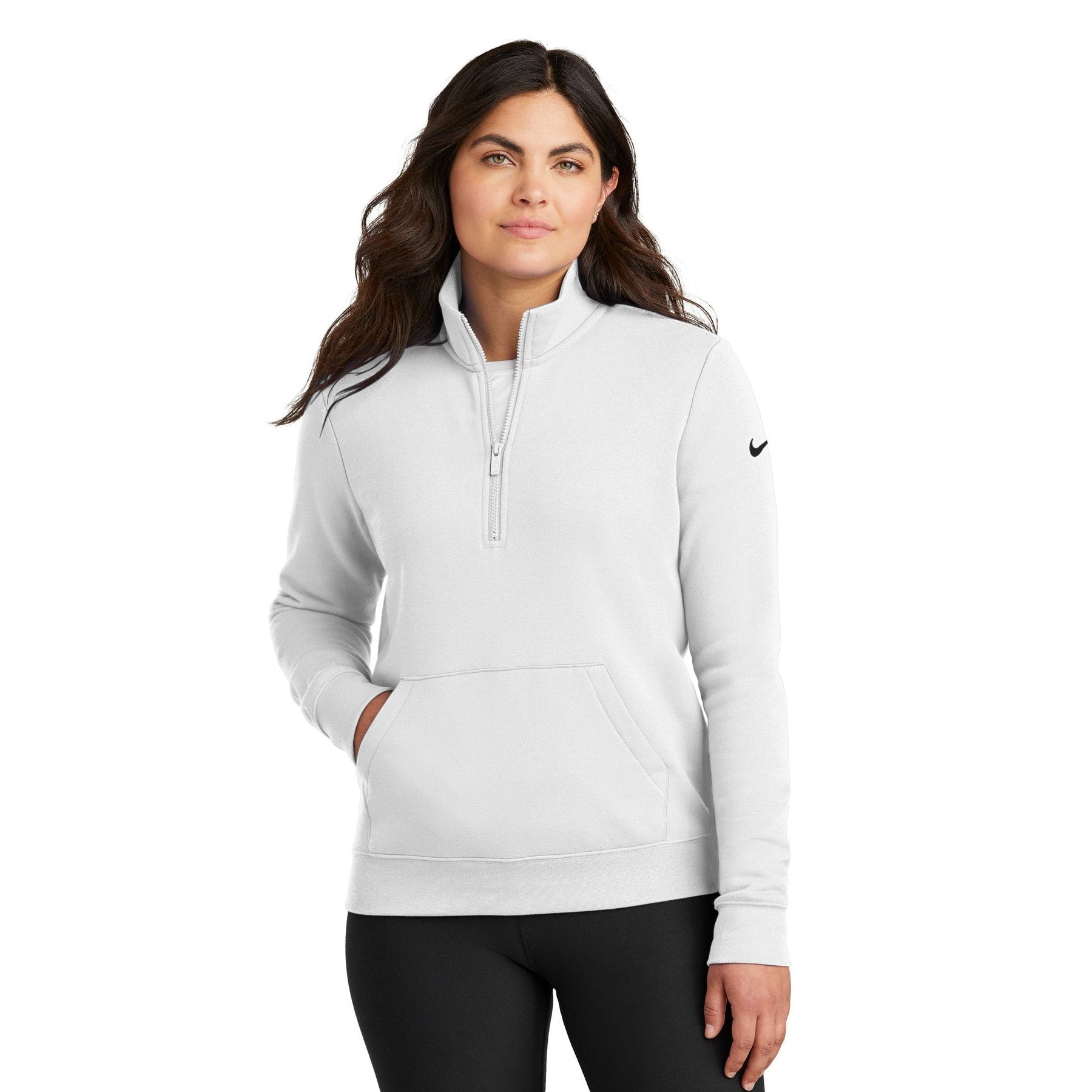 Nike-Nike Women's Club Fleece Sleeve Swoosh 1/2-Zip NKDX6720-MedTech-7